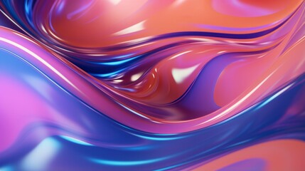 Colorful wave liquid metallic abstract background