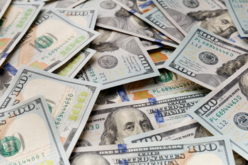 Background of 100 dollar bills