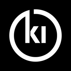 KI letter logo design on black background Initial Monogram Letter KI Logo Design Vector Template. Graphic Alphabet Symbol for Corporate Business Identity