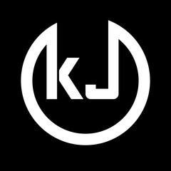 KJ letter logo design on black background Initial Monogram Letter KJ Logo Design Vector Template. Graphic Alphabet Symbol for Corporate Business Identity