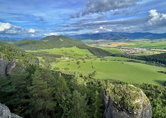 Obraz premium landscape with hills and blue sky
