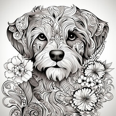 illustration for children and adults for coloring and tattoo design. Created with generated AI technology - 644249167