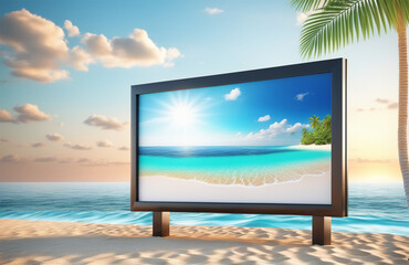 Fototapeta premium Beach photo with blurred background. High quality photo.
