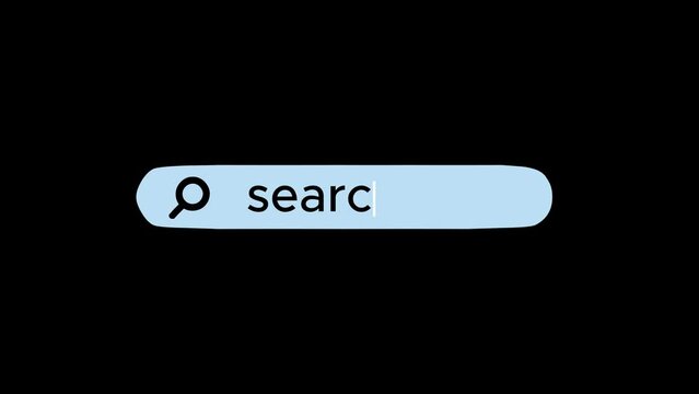 search bar web site button animation on dark background