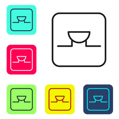 Black line Buzzer in electronic circuit icon isolated on white background. Set icons in color square buttons. Vector