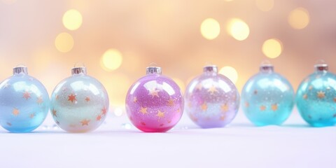 Christmas decorated balls. Merry Christmas and Happy new year. Festive background with xmas decoration balls