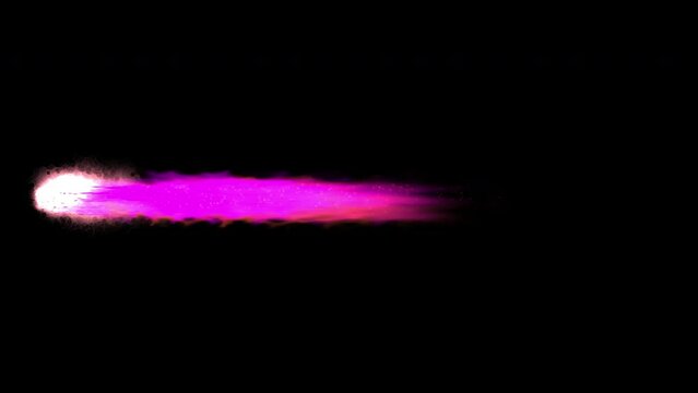 Video of rocket exhaust, ionic propulsion or jet propulsion for a space craft, 4k 24p with alpha channel for transparent background and simple compositing