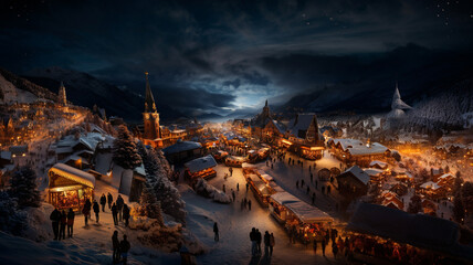 Christmas markets in a mountain village create a magical atmosphere