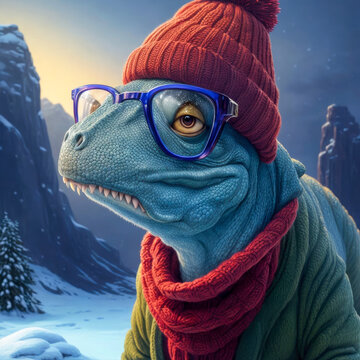 Cool dinasaur illustration t-shirt design wearing glasses with vector style. Generative AI