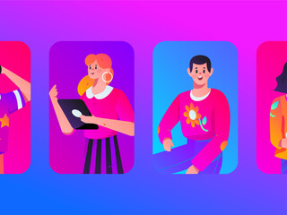 Business People Flat Vector Concept Operation Hand Drawn Illustration
