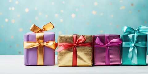 Gift box for birthday, festive anniversary, happy valentine's day and wedding, gift presents for black friday sale. Christmas and New Year gift boxes surprise. soft colors