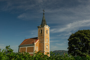 Fototapeta na wymiar The Holy Name Of Virgin Mary chapel (Lengyel Kapolna) in Hegymagas, Hungary