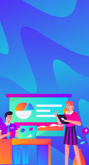 Obraz premium Business People Flat Vector Concept Operation Hand Drawn Illustration 