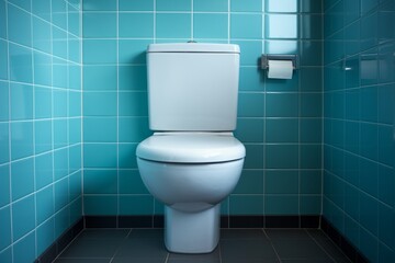 Toilet WC in the interior of the restroom. Background with selective focus