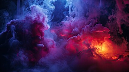 Energetic and exciting scene with neon smoke.