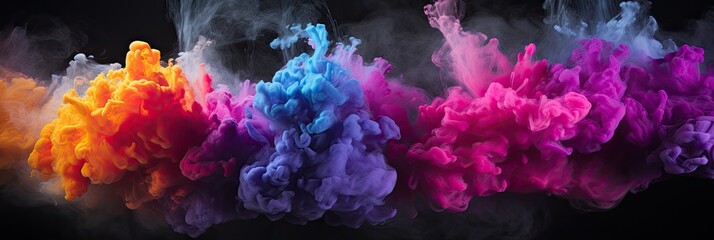 An electrifying and dynamic burst of neon smoke.