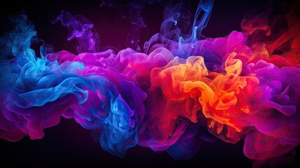 Obraz premium An electrifying and dynamic burst of neon smoke.