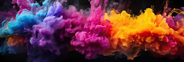 Naklejka premium An electrifying and dynamic burst of neon smoke.