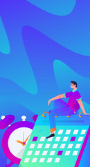 Business People Flat Vector Concept Operation Hand Drawn Illustration
