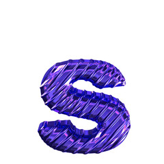 Ribbed dark purple symbol. letter s