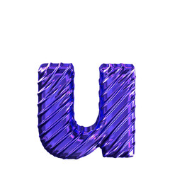 Ribbed dark purple symbol. letter u