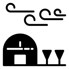 Wind icon, glyph icon style