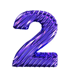 Ribbed dark purple symbol. number 2