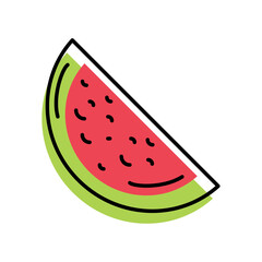 slice watermelon fresh fruit icon
