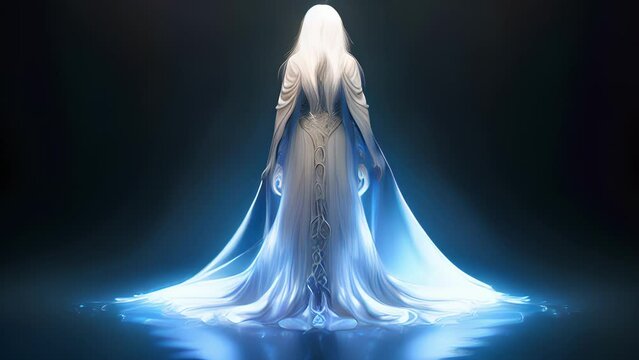 The Priestesss air of knowledge was one of mysticism and superstition. Her long white hair dd over her shoulders the strands cascading down her back like the river of silver
