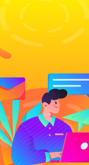 Business People Flat Vector Concept Operation Hand Drawn Illustration