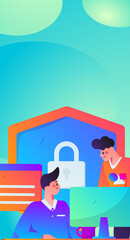 Business People Flat Vector Concept Operation Hand Drawn Illustration