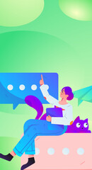 Business People Flat Vector Concept Operation Hand Drawn Illustration