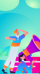 Business People Flat Vector Concept Operation Hand Drawn Illustration