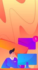 Business People Flat Vector Concept Operation Hand Drawn Illustration