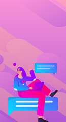 Business People Flat Vector Concept Operation Hand Drawn Illustration