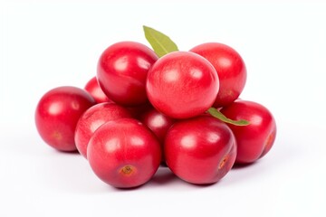 Red camu camu fruit from South America, isolated on a white background. Generative AI