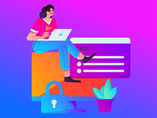 Business People Flat Vector Concept Operation Hand Drawn Illustration