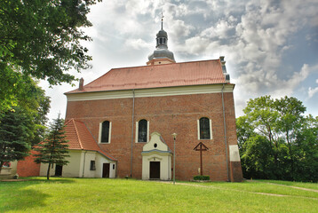 Fototapeta na wymiar Church of Saint Martin and Saint Anna in Krajenka, Poland