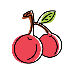 cherry fresh fruit icon