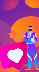 Virtual characters social communication concept business flat vector hand drawn illustration