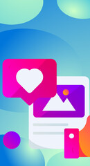 Virtual characters social communication concept business flat vector hand drawn illustration