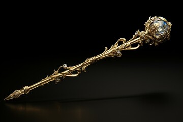 glittering golden scepter. Generative AI