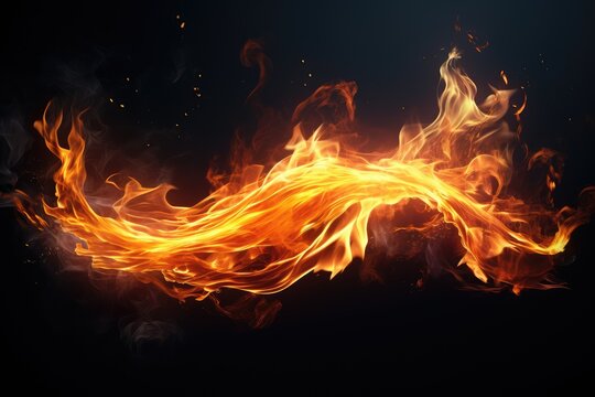 Beautiful stylized flames on a dark background