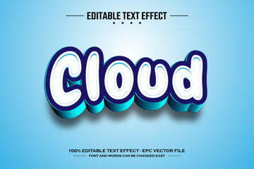 Cloud 3D editable text effect template