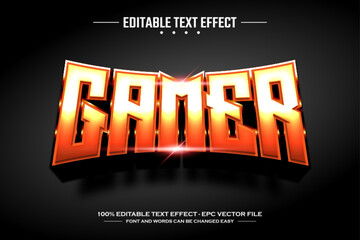 Gamer 3D editable text effect template