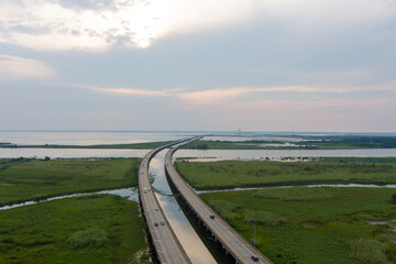 Humid August evening on Mobile Bay