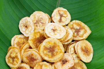 Banana stuffed with tamarind. Fruit snack
