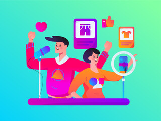 Festive Shopping E-Commerce Online Shopping People Flat Vector Concept Operation Hand Drawn Illustration