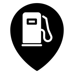 gas station location icon, glyph icon style