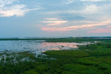 Humid August sunset on Mobile Bay